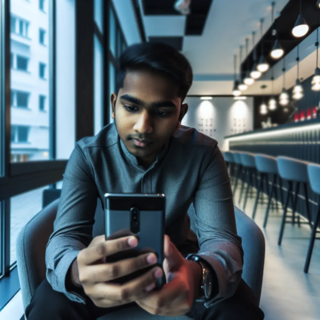 Smartfon w użyciu w miejskim otoczeniu